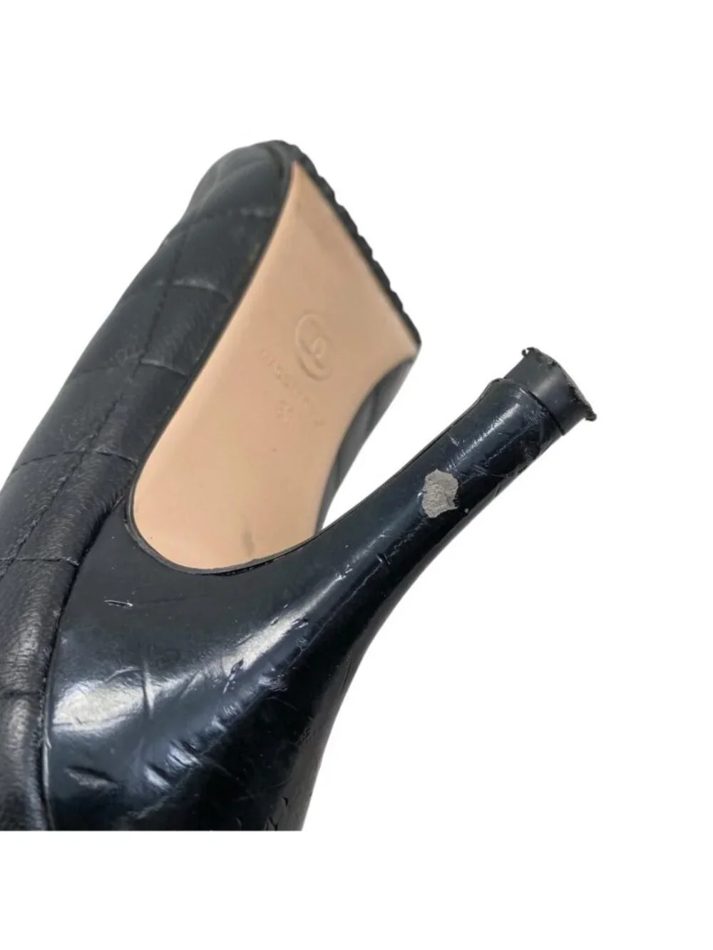 Chanel Boots CC Logo Short Quilted Leather Black